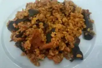 Nefis Kuru Patlıcanlı Bulgur Pilavı Tarifi